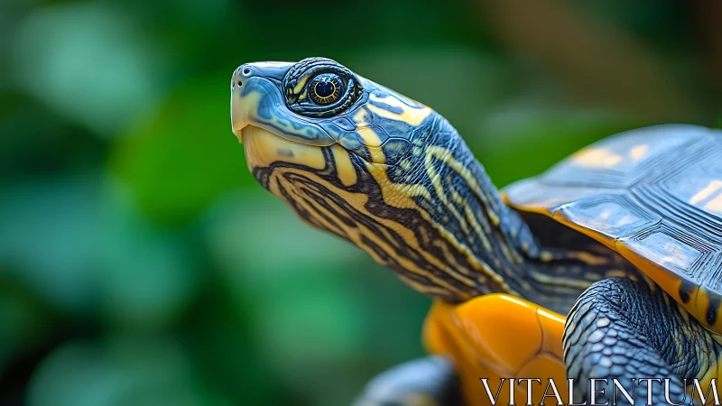 Hyperreal close-up study of a turtle with vivid carapace detail