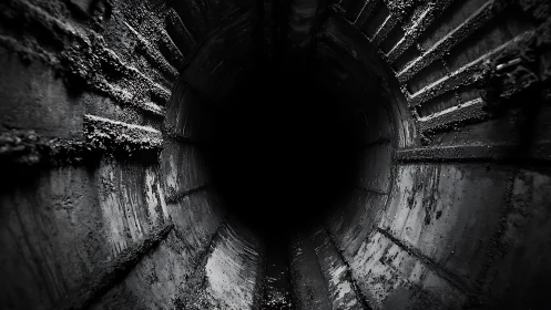 Grim tunnel throat swallowing light into industrial oblivion.