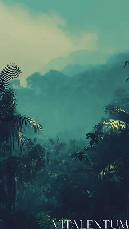 Emerald Jungle Breathes Mist Through Mountain's Verdant Veil