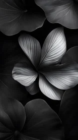 Silver-veined petals whisper through the charcoal quiet