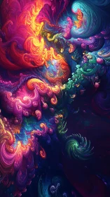 Multicolored turbulent fractal vortices form dense swirling fields