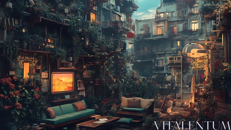 Cozy garden courtyard turns a concrete block into a sanctuary