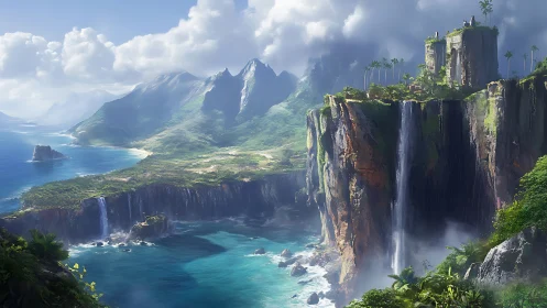 Magical Coastal Paradise Where Waterfalls Meet Turquoise Waters