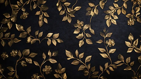 Gilded night garden vines curling over midnight velvet.