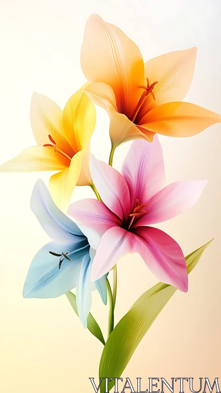 Luminous Lily Bouquet in Soft Gradient Tones