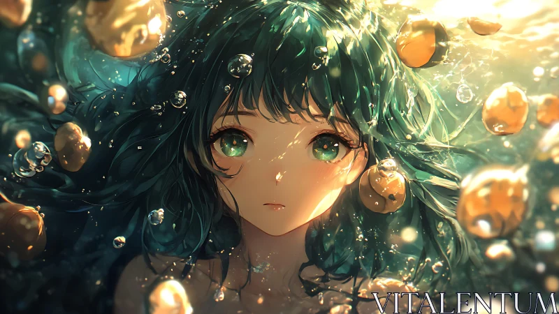 Gentle dreamer drifting through sunlit underwater gold.