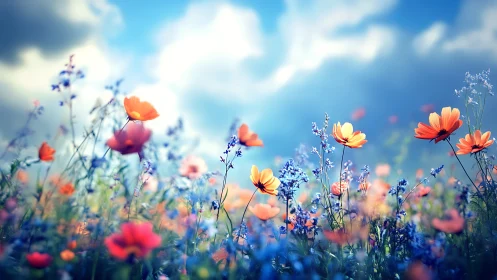 Wildflower Meadow in Soft Focus Light