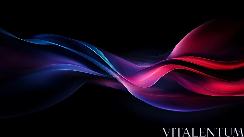 Colored light waves on black background in digital form.