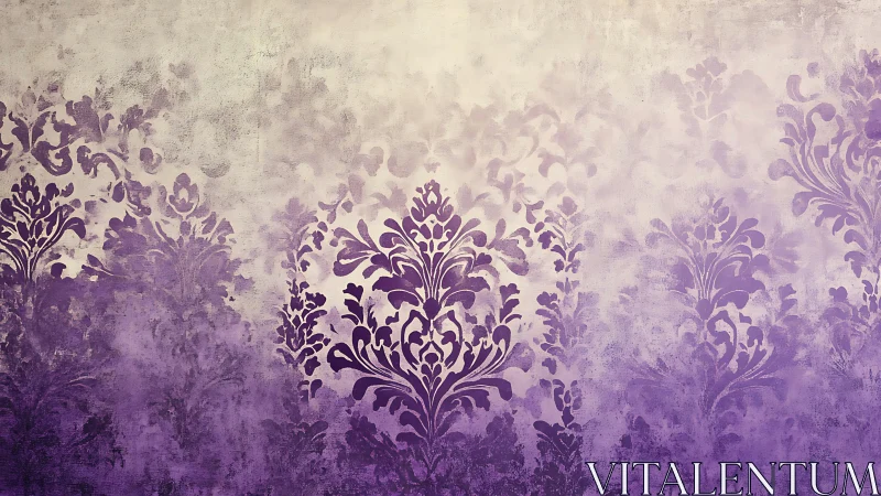 Lavender damask mist drifting across a dreamy vintage wall.