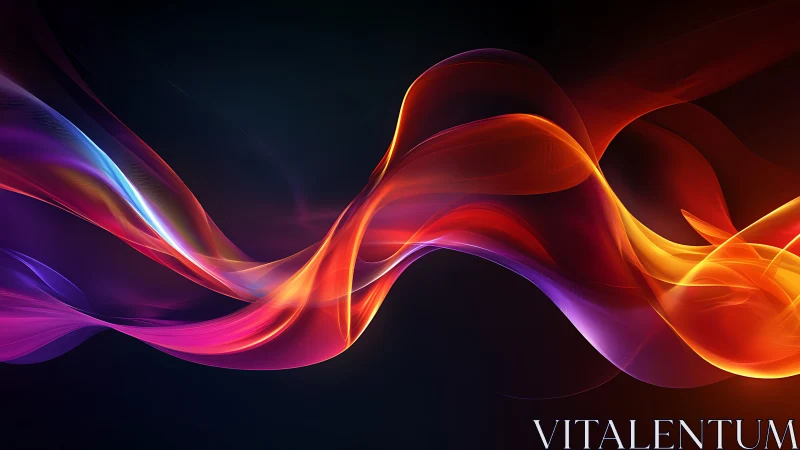 Luminous color waves flow across deep black background