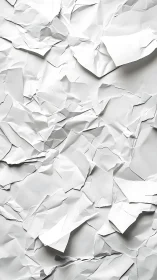 Layered crumpled white paper texture with irregular folds.