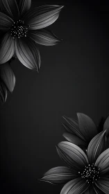 Monochromatic Floral Composition with Bilateral Symmetrical Arrangement and High-Contrast Rendition