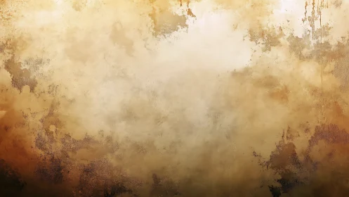 Weathered ochre fog drifts across a timeworn canvas wall.