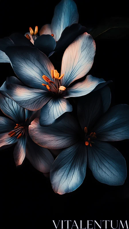 Luminous Floral Composition with Dramatic Chiaroscuro Petals.