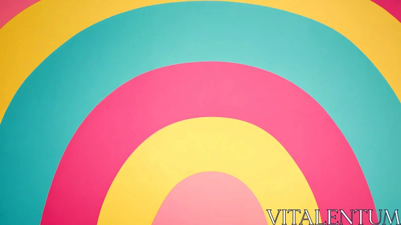 Candy-arc rainbow rings in pop-bright teal, pink, and lemon.