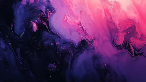 Dreamy pink and indigo swirls flow across a cosmic canvas