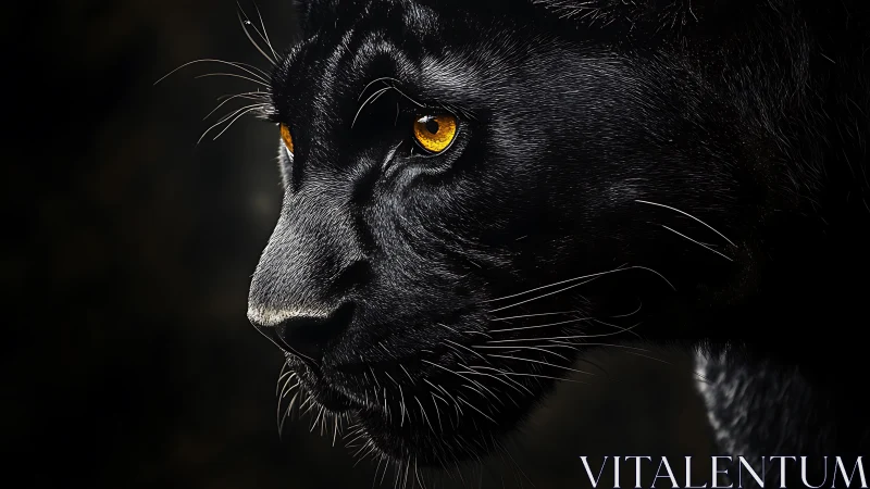 Obsidian Gaze: Black Cat's Golden Eye Pierces Shadow.