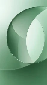 Celadon curves drift in a quiet orbit of glassy light.