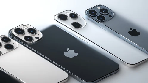iPhone 13 Pro Series: Premium Smartphone Lineup Isometric Composition.
