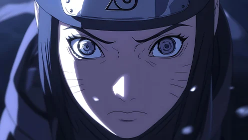 Determined ninja hero locking eyes with the next challenge.