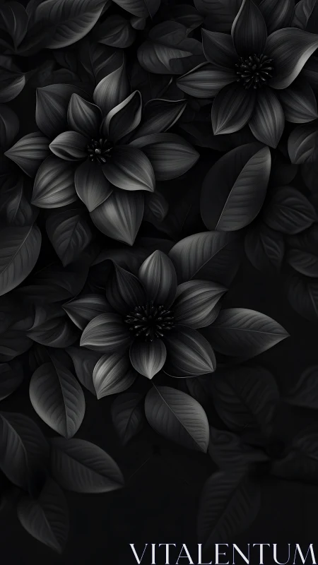 Monochrome Flowers with Ribbed Petals and Dramatic Shadows