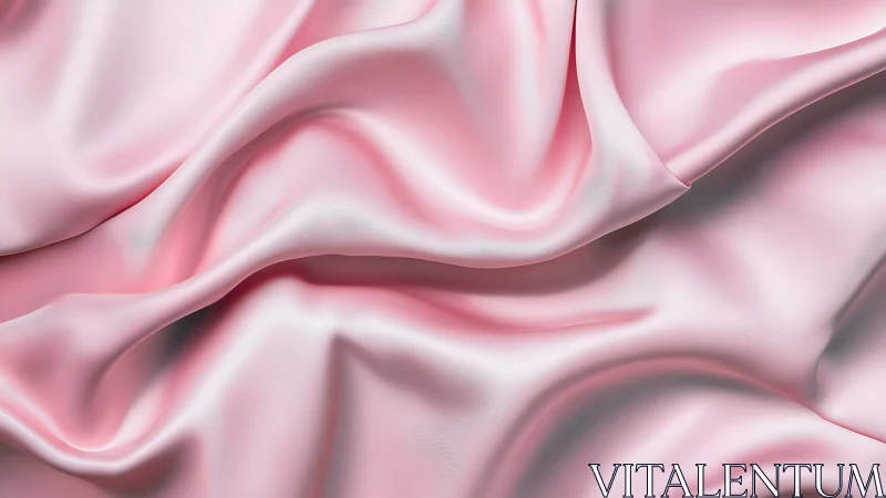 Pink satin textile surface with folded, undulating drapery.