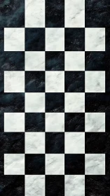 Checkered stone corridor stretches into quiet, textured stillness