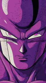 Galactic purple warrior staring down the quiet cosmos.