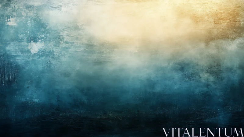 Soothing teal and gold mist drifting across a quiet sky.