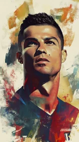 Angular male portrait rendered in expressive digital brushwork