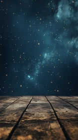 Stone platform foreground aligns beneath dense star field