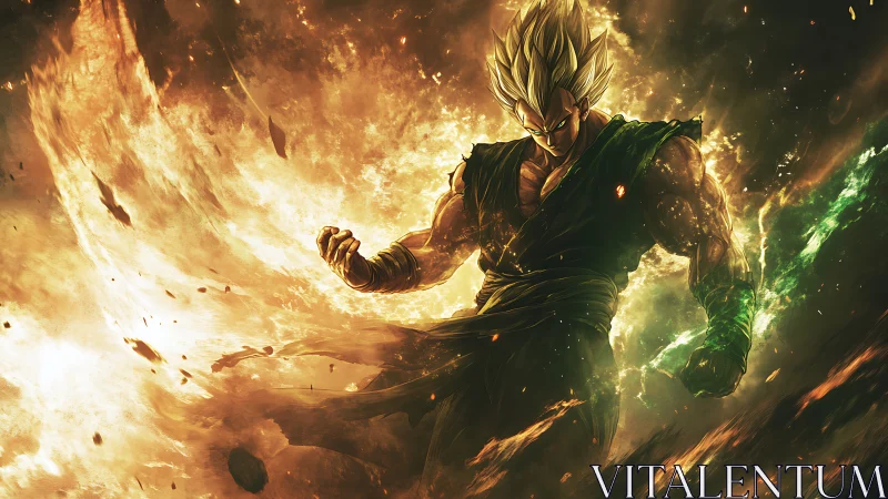 Solar storm warrior ignites a cosmic battlefield of rage.