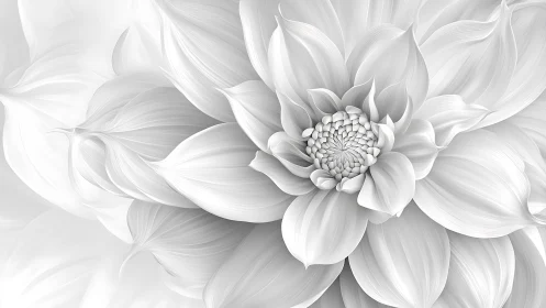Monochrome Dahlia Bloom with Layered Petals.