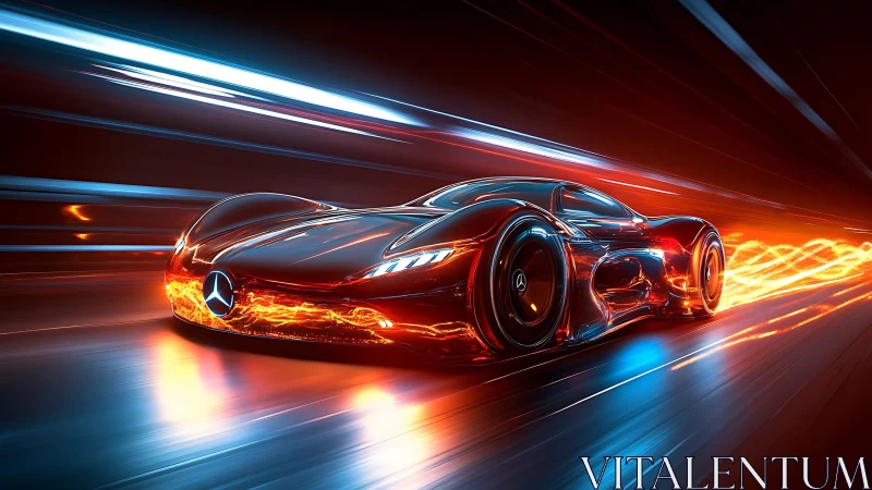 Fire-lined concept hypercar bends night into molten speed