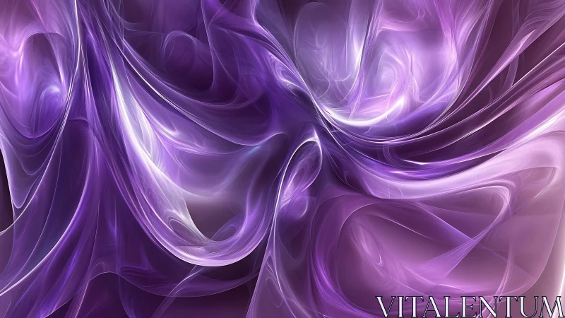 Violet fractal ribbons forming layered translucent curves.