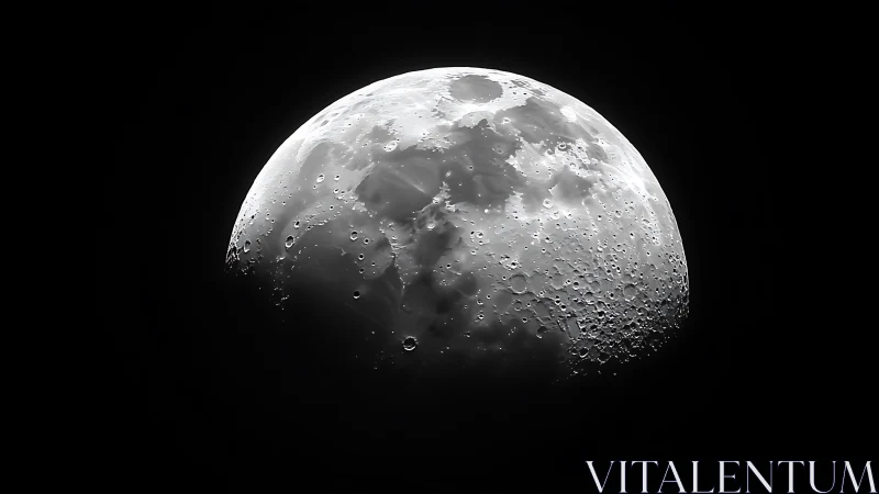 Telescopic lunar terminator with resolved craters and maria.