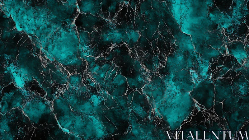 Teal and black marbled texture with fine pale veining.
