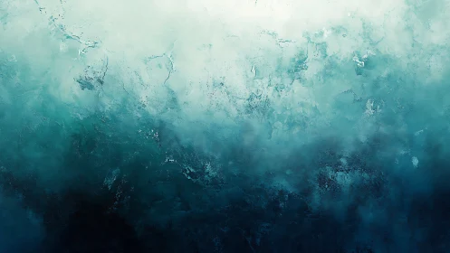 Gradient teal abstraction shows textured atmospheric depth