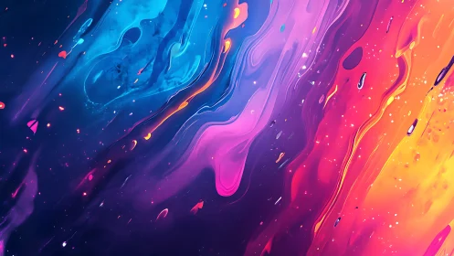 Multicolor fluid abstract gradient with flowing streak forms.