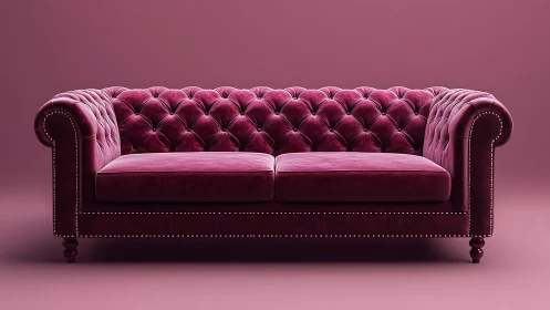 Luxurious velvet sofa anchors a modern monochrome interior scene