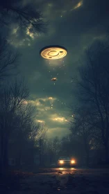 Suburban headlights witness coins descending like quiet comets