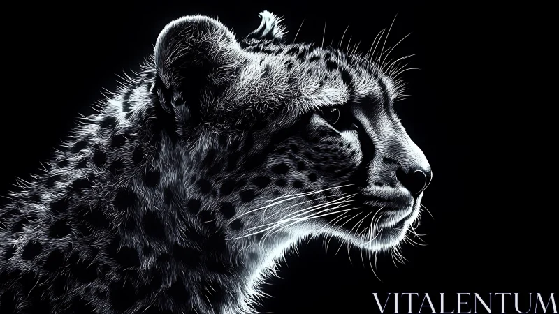 Monochrome Leopard Profile: Whiskers of Shadow.