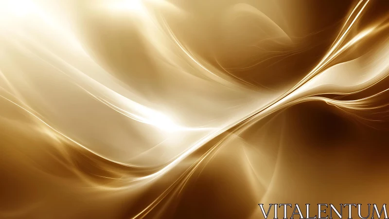 Golden Light Abstract Wave Artwork with Smooth Flowing Lines.