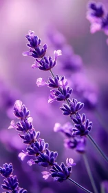 Purple Lavender Flowers in Close Detail.