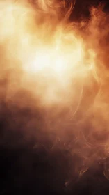 Orange smoke cloud fills vertical frame with bright center light