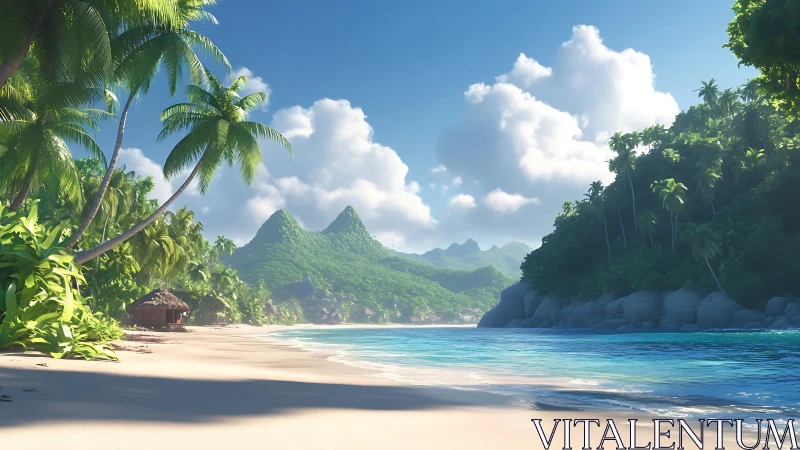 Tropical Coastline with Limestone Peaks and Turquoise Lagoon