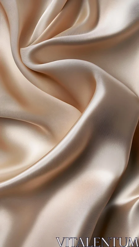 Macro study of champagne satin drapery with soft specular flow