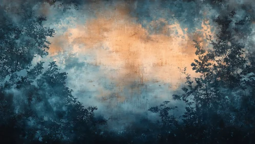 Atmospheric mist obscures architectural silhouette rendered through layered digital opacity