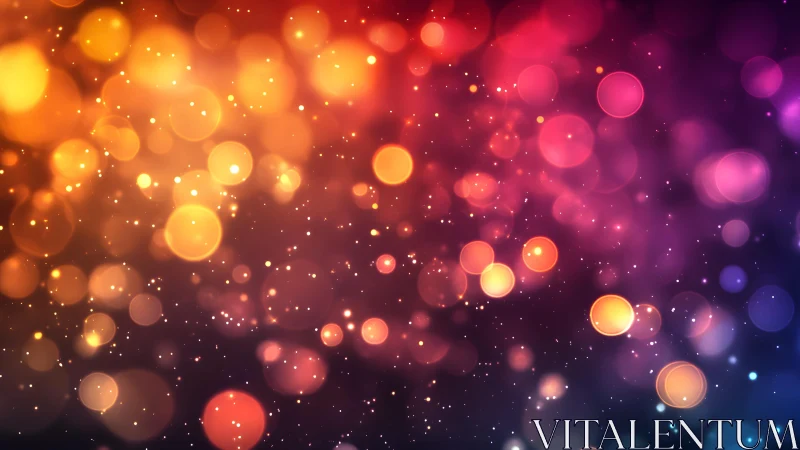 Colorful bokeh light abstract background with glowing circles.
