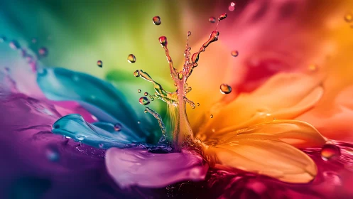 High-speed capture of multicolor liquid splash formation.